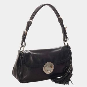 PRADA Women’s Black Leather Baguette-Authentic